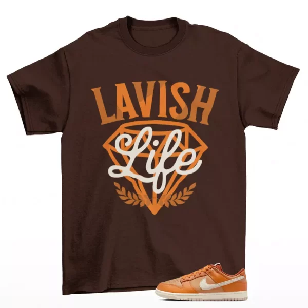 Lavish Sneaker Shirt Brown to Match Dunk Low Retro SE Monarch HJ9121-815 Jezsport.com