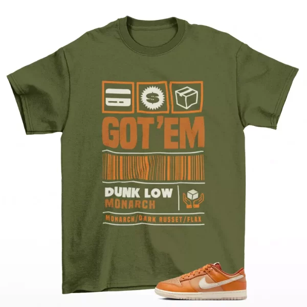 Copped Sneaker Shirt Olive to Match Dunk Low Retro SE Monarch HJ9121-815 Jezsport.com