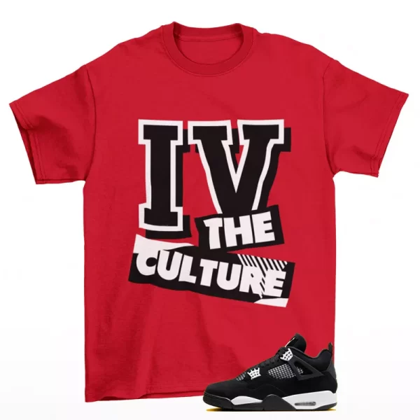 Culture Sneaker Shirt Red to Match Jordan 4 Retro White Thunder FQ8138-001 Jezsport.com