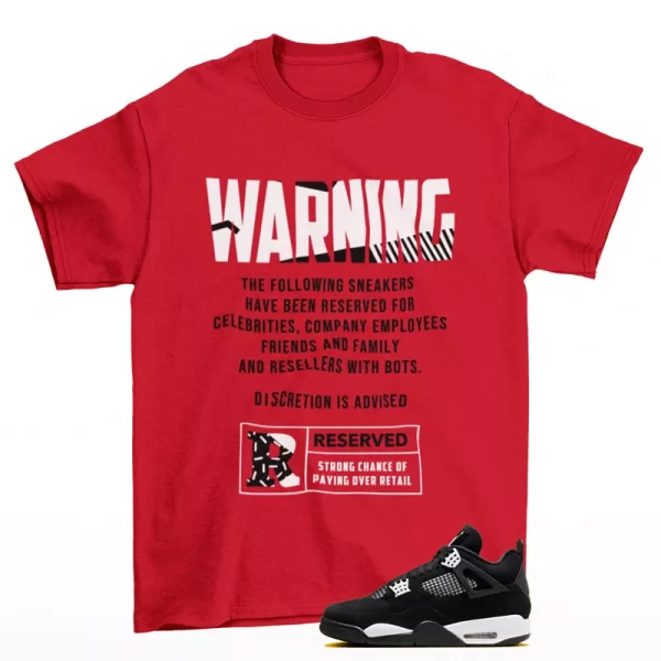 Reserved Sneaker Shirt Red to Match Jordan 4 Retro White Thunder FQ8138-001 Jezsport.com