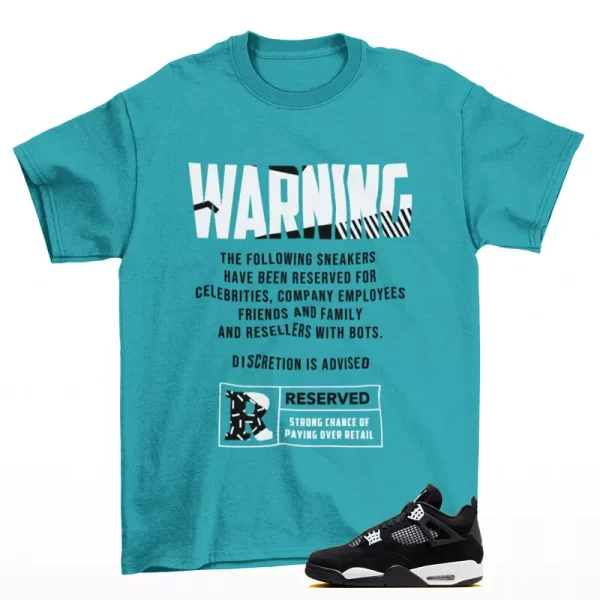 Reserved Sneaker Shirt Aqua to Match Jordan 4 Retro White Thunder FQ8138-001 Jezsport.com