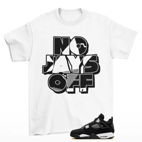 Jay All Day Shirt White to Match Jordan 4 Retro White Thunder FQ8138-001 Jezsport.com