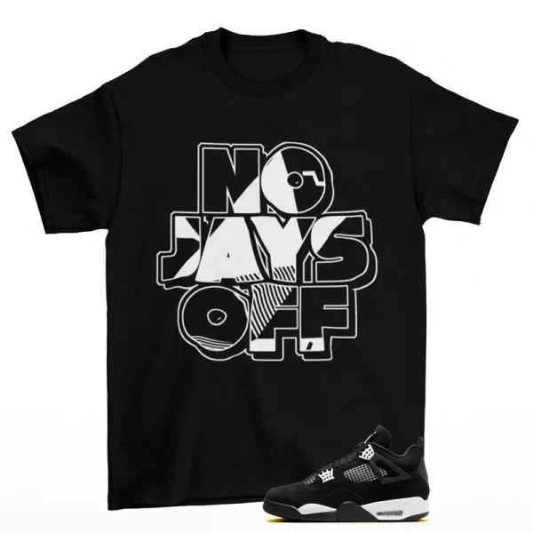 Jay All Day Shirt Black to Match Jordan 4 Retro White Thunder FQ8138-001 Jezsport.com