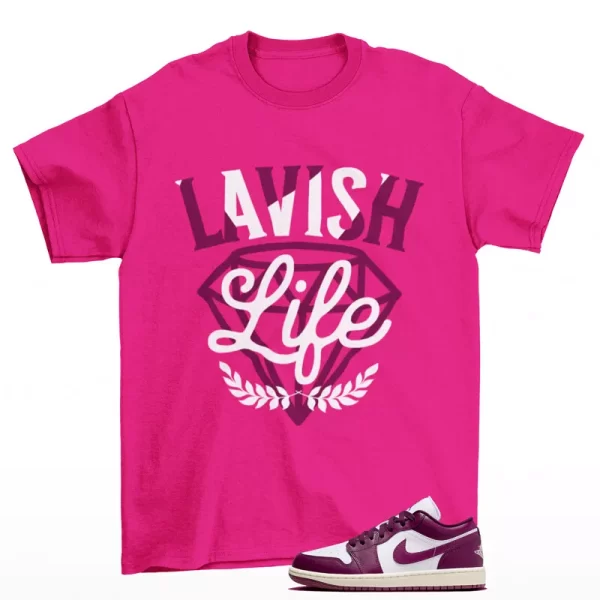 Lavish Sneaker Shirt Pink to Match Jordan 1 Low Bordeaux DC0774-161 Jezsport.com