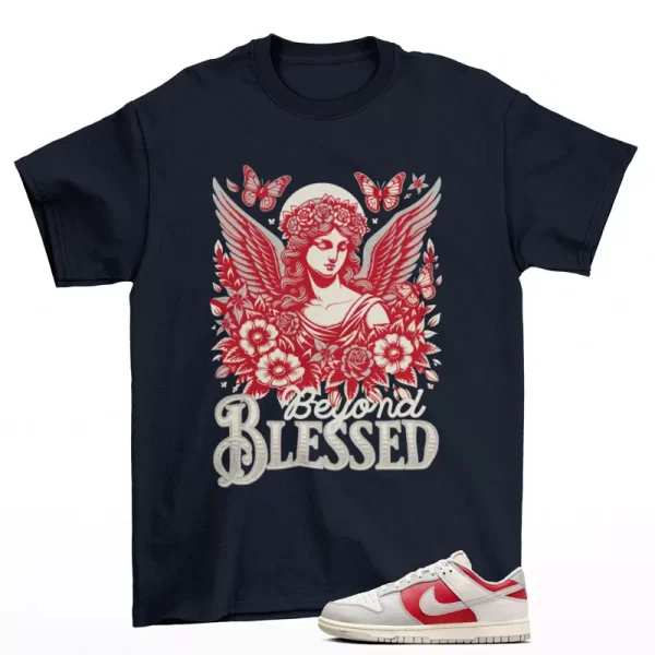 Blessed Shirt Navy to Match Dunk Low Light Iron Ore Gym Red HJ9093-030 Jezsport.com