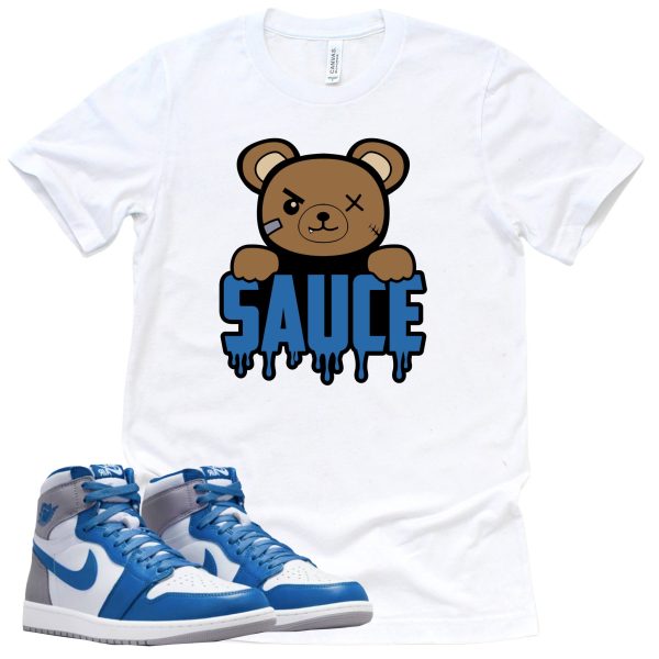 Sauce Shirt Retro Air Jordan 1 True Blue Sneaker Match Tee Jezsport.com