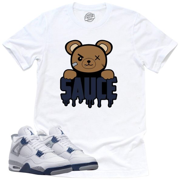 Sauce Shirt Retro Air Jordan 4 Midnight Navy Sneaker Match Tee Jezsport.com