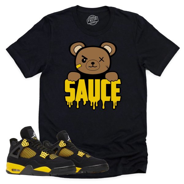 Sauce Shirt, Retro Air Jordan 4 Thunder Sneaker Match Tee Jezsport.com