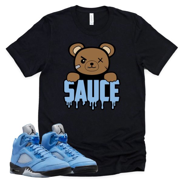 Sauce Shirt Retro Air Jordan 5 University Blue Sneaker Match Tee Jezsport.com