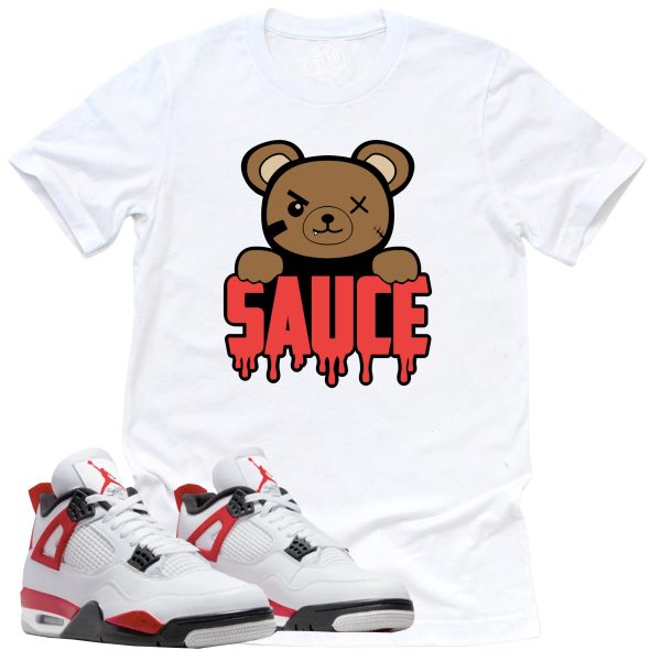 Sauce Shirt, Retro Air Jordan 4 Red Cement Sneaker Match Tee Jezsport.com