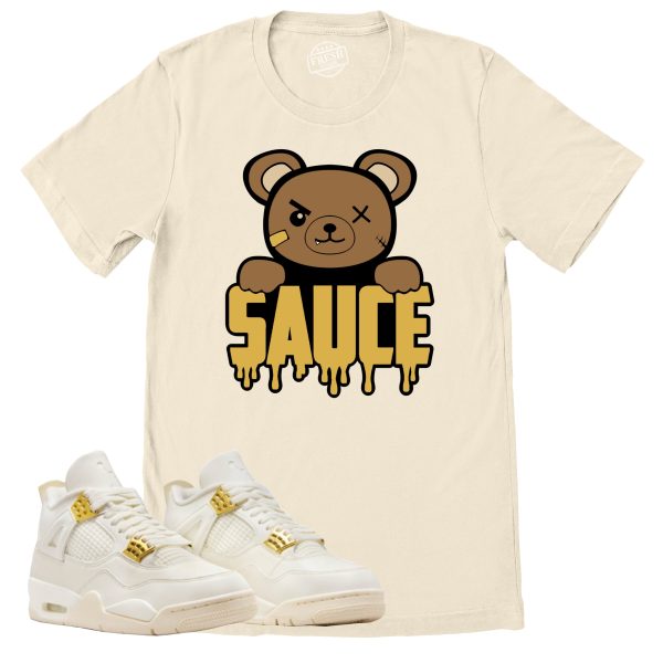 Sauce Shirt, Retro Air Jordan 4 Sail Gold Sneaker Match Tee Jezsport.com