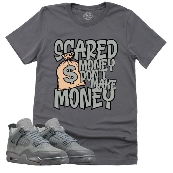 Scared Money Shirt, Retro Air Jordan 4 Wet Cement Sneaker Match Tee Jezsport.com