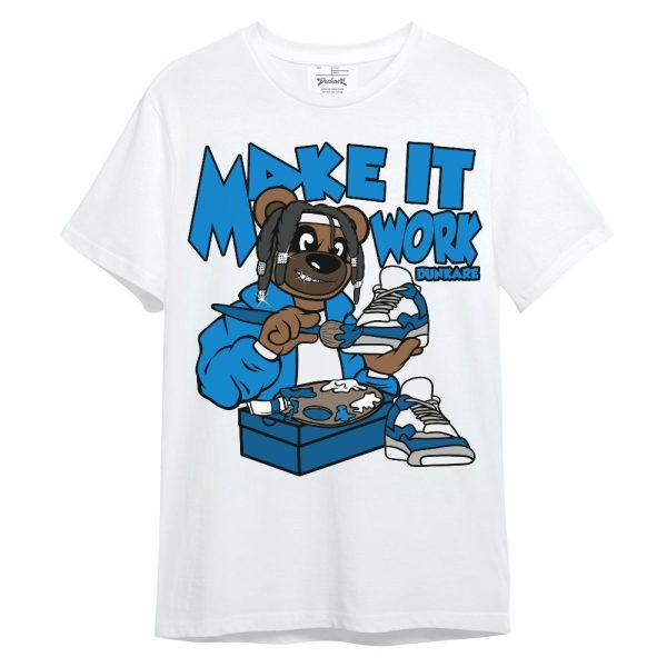 Industrial Blue 4s Shirt - Pull It Off Bear Unisex Shirt Matching Jordan Shirt Jezsport.com