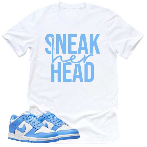 SneakHER Head Shirt, Retro Dunk Low University Blue Sneaker Match Tee Jezsport.com