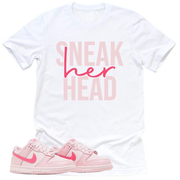 SneakHER Head Shirt, Retro Dunk Triple Pink Sneaker Match Tee Jezsport.com