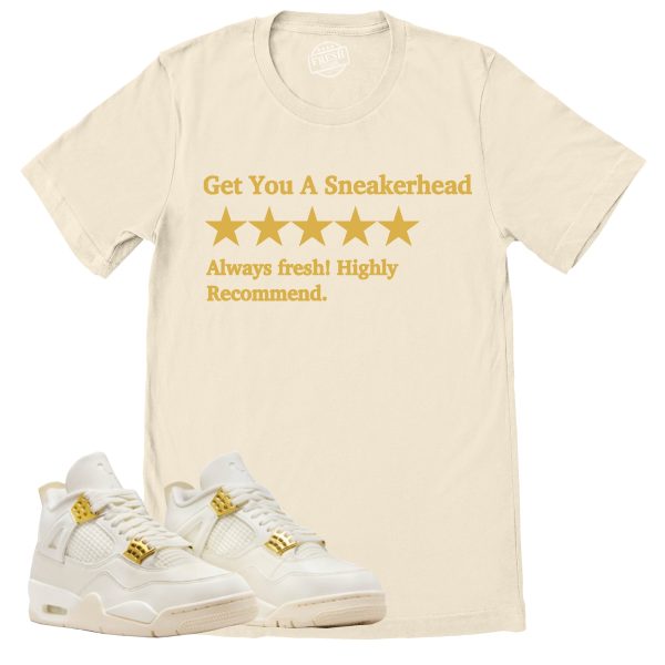 Get You A Sneakerhead Shirt, Retro Air Jordan 4 Sail Gold Sneaker Match Tee Jezsport.com