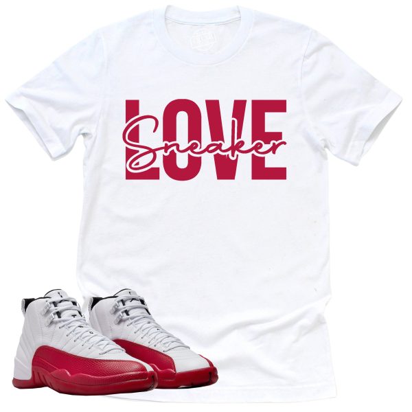 Sneaker Love Shirt, Retro Air Jordan 12 Cherry Red Sneaker Match Tee Jezsport.com