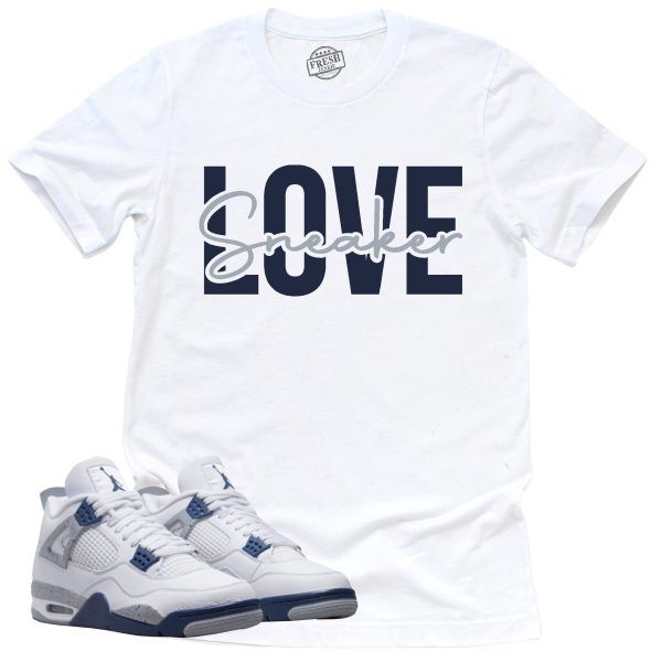 Sneaker Love Shirt Retro Air Jordan 4 Midnight Navy Sneaker Match Tee Jezsport.com