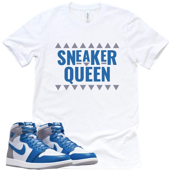 Sneaker Queen Shirt Retro Air Jordan 1 True Blue Sneaker Match Tee Jezsport.com