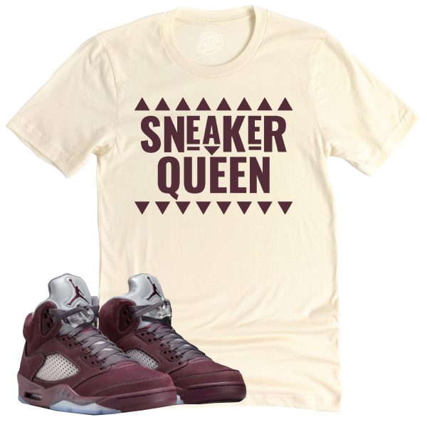 Sneaker Queen Shirt, Air Jordan 5 Burgundy Sneaker Match Tee Jezsport.com