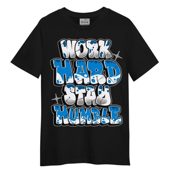 Industrial Blue 4s Shirt - Working Hard And Humble Graphic Shirt Unisex Matching Jordan Shirt Jezsport.com