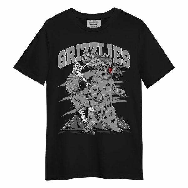 Black Wolf Grey 12s Shirt - Grizzly Bear Skeleton Unisex Shirt Matching Jordan Shirt Jezsport.com