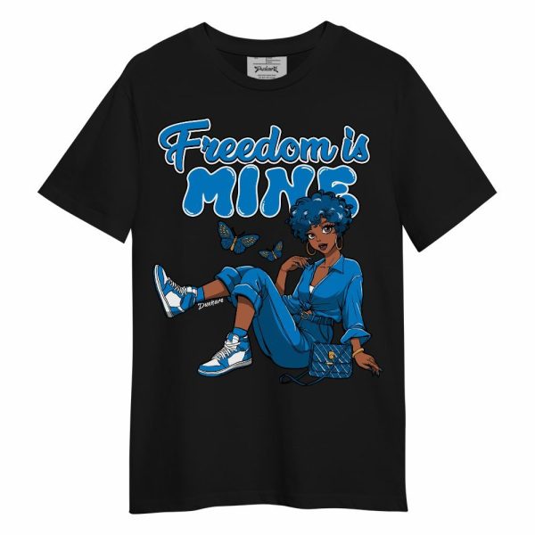 Industrial Blue 4s Shirt, Freedom Is Mine Military Blue 4s Unisex Shirt Matching Jordan Shirt Jezsport.com