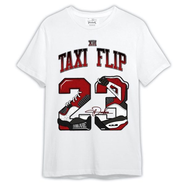 Red Taxi 12s Shirt, Number 23 4s Shirt Outfit Retro Taxi Flip 12s Matching Jordan Shirt Jezsport.com