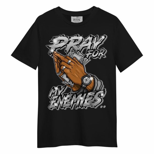 Black Wolf Grey 12s Shirt - Prayed For Enemies Graphic Unisex Shirt Matching Jordan Shirt Jezsport.com