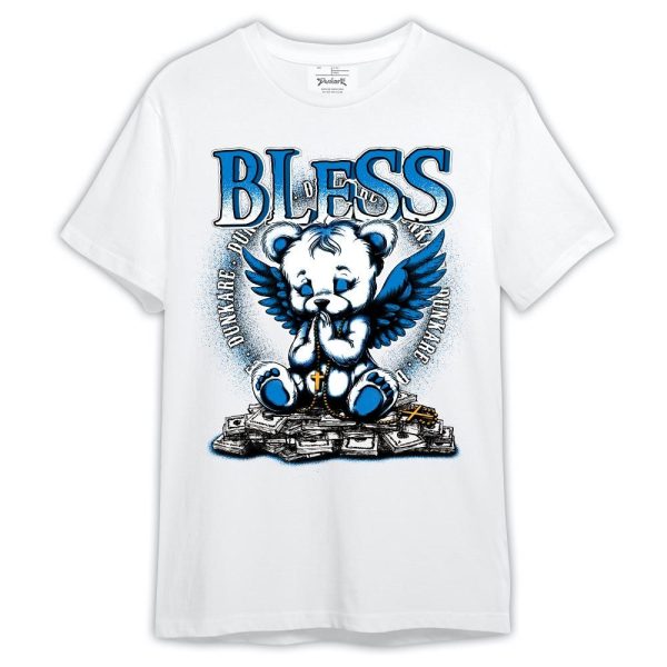 Industrial Blue 4s Shirt, Bless Bear Angel Shirt Outfit 4 Military Blue 1405 HDT Matching Jordan Shirt Jezsport.com