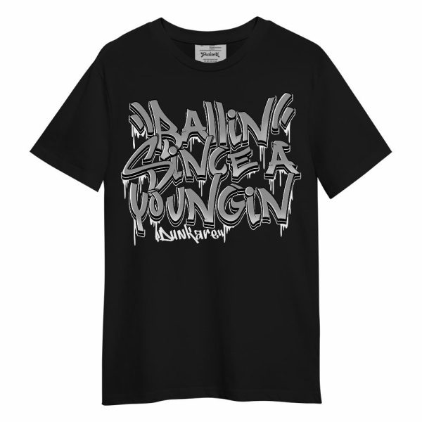 Black Wolf Grey 12s Shirt, Ballin Since A Youngin Typo Unisex Shirt Matching Jordan Shirt Jezsport.com