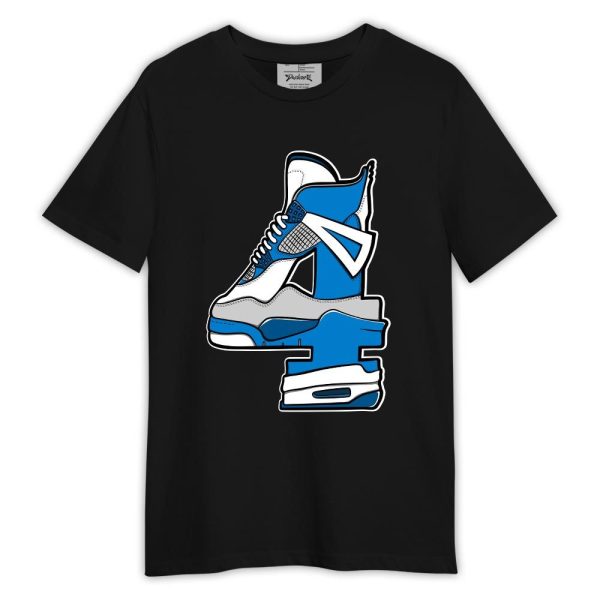 Industrial Blue 4s Shirt, Number 4s Shirt Military Blue 4s Outfit Matching Jordan Shirt Jezsport.com