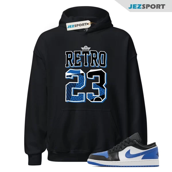 Retro 23 Royal Toe Hoodie to Match Jordan 1 Low Royal Toe, Matching Sneaker Hoodie