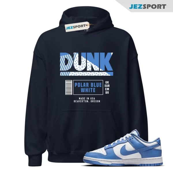 Box Label Polar Dunk Hoodie to Match Dunk Low Polar Blue, Matching Sneaker Hoodie