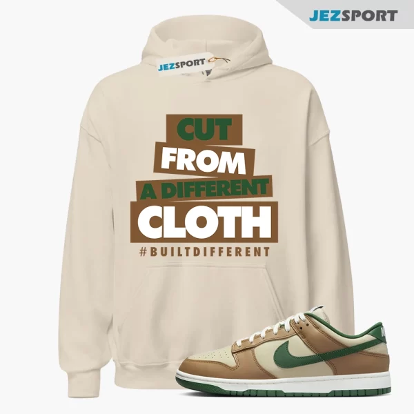 CLOTH Hoodie To Match Dunk Low Tan Retro Rattan Gorge Green Sail Dark Driftwood Hoodie, Matching Sneaker Hoodie