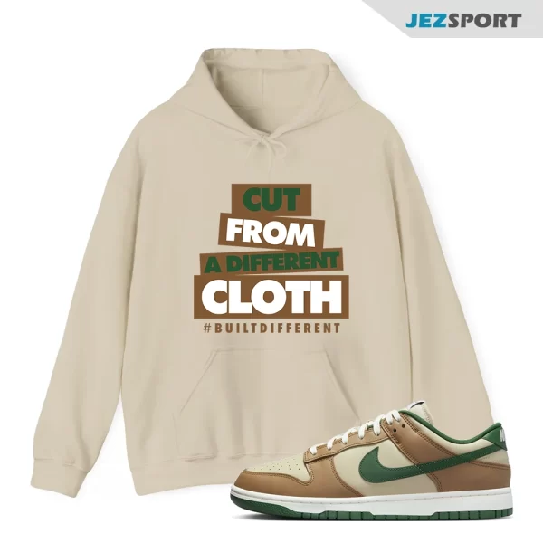 CLOTH Hoodie To Match Dunk Low Tan Retro Rattan Gorge Green Sail Dark Driftwood Hoodie, Matching Sneaker Hoodie