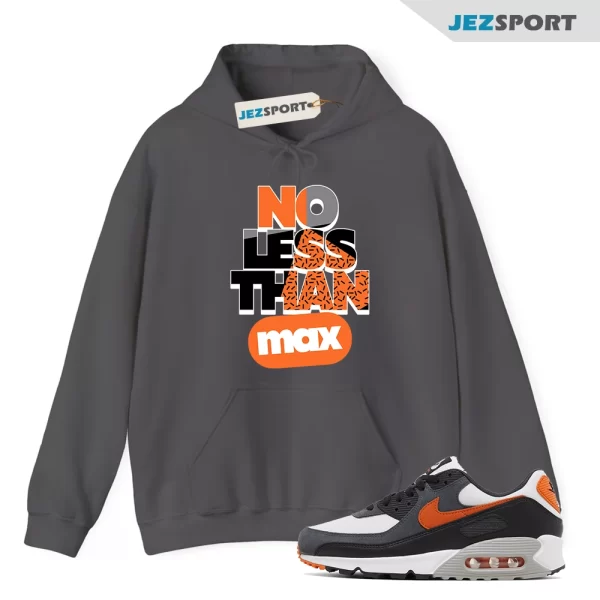 No Less Sneaker Hoodie to Match Air Max 90 White Black Orange, DM0029-101 Matching Sneaker Hoodie