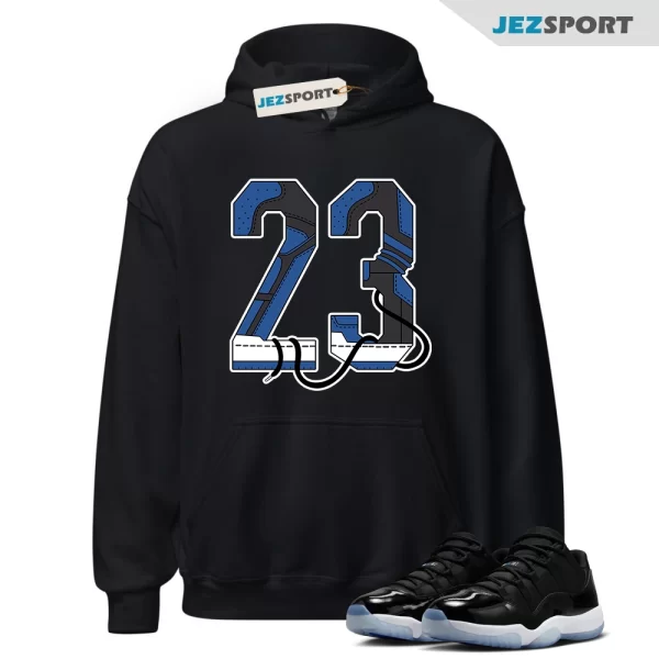 Hoodie To Match Jordan 11 Space Jam Low 23 Blue Black Tees, Matching Sneaker Hoodie