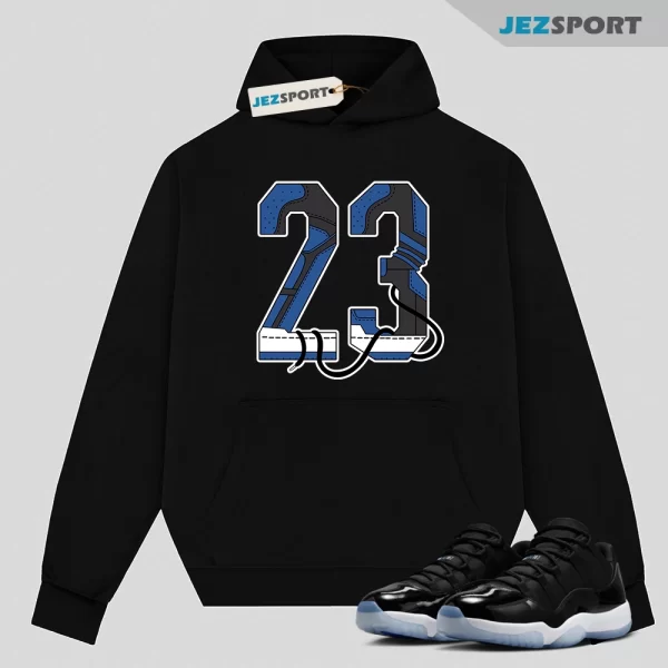 Hoodie To Match Jordan 11 Space Jam Low 23 Blue Black Tees, Matching Sneaker Hoodie