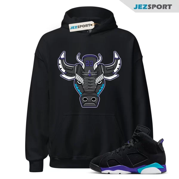 Hoodie To Match Jordan Retro 6 Aqua-Bull 6 Blue-Purple Match Tees, Matching Sneaker Hoodie