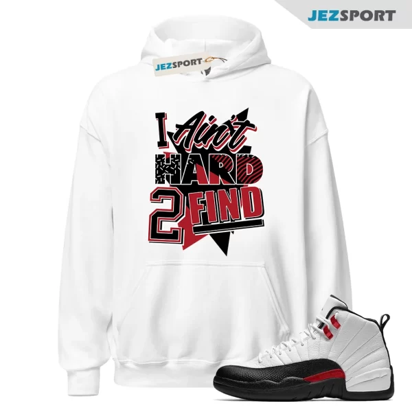 Rare Find Hoodie White to Match Jordan 12 Retro Red Taxi Flip CT8013-162, Matching Sneaker Hoodie