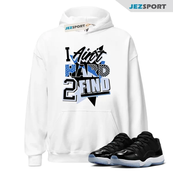 Rare Find Sneaker Hoodie White to Match Jordan 11 Low Space Jam FV5104-004, Matching Sneaker Hoodie