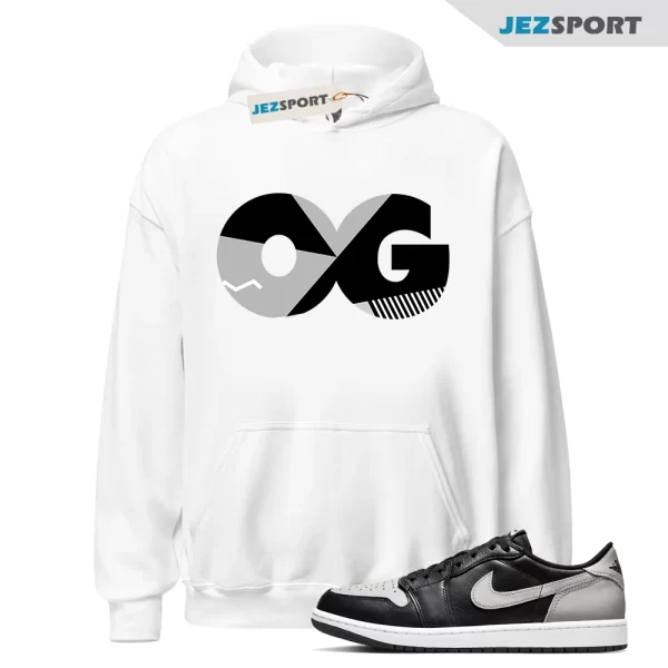 Sneaker OG Hoodie White to Match Jordan 1 Low OG Shadow CZ0790-003, Matching Sneaker Hoodie