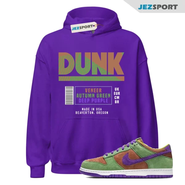 Box Label Sneaker Hoodie Purple to Match Dunk Low Veneer DA1469-200 Hoodie, Matching Sneaker Hoodie