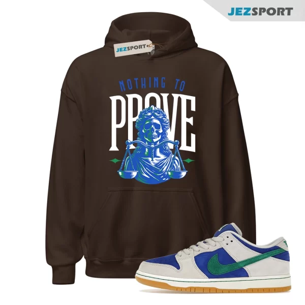 Proof Sneaker Hoodie Brown to Match SB Dunk Low Hyper Royal Malachite HF3704-001, Matching Sneaker Hoodie