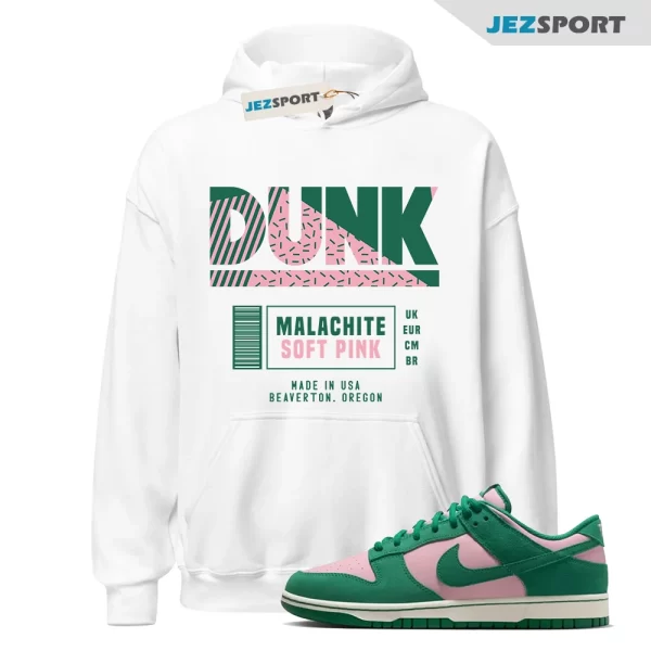 Sneaker Label Hoodie to Match Dunk Low Medium Soft Pink Malachite FZ0549-600, Matching Sneaker Hoodie