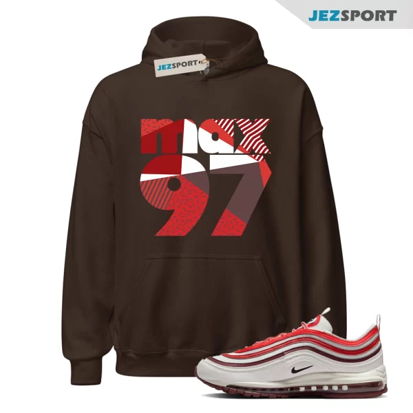 Classic 1997 Sneaker Hoodie Brown to Match Air Max 97 Dragon Red FN6957-101, Matching Sneaker Hoodie