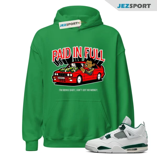 Jordan 4 Oxidized Green 4s Hoodie to Match RED PAID, FQ8138-103 Matching Sneaker Hoodie