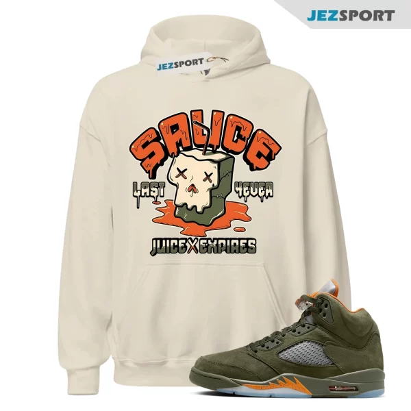 Air Jordan 5 Retro Olive Hoodie to Match CELADON SAUCE, Matching Sneaker Hoodie