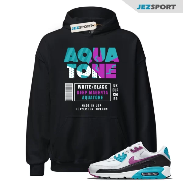 Box Label 90 Hoodie to Match Air Max 90 Premium Aquatone DM8318-100, Matching Sneaker Hoodie